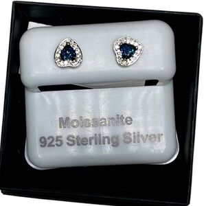 🆕 Luxury Moissanite Heart Earrings 1ct wt sterling silver with rhodium plating